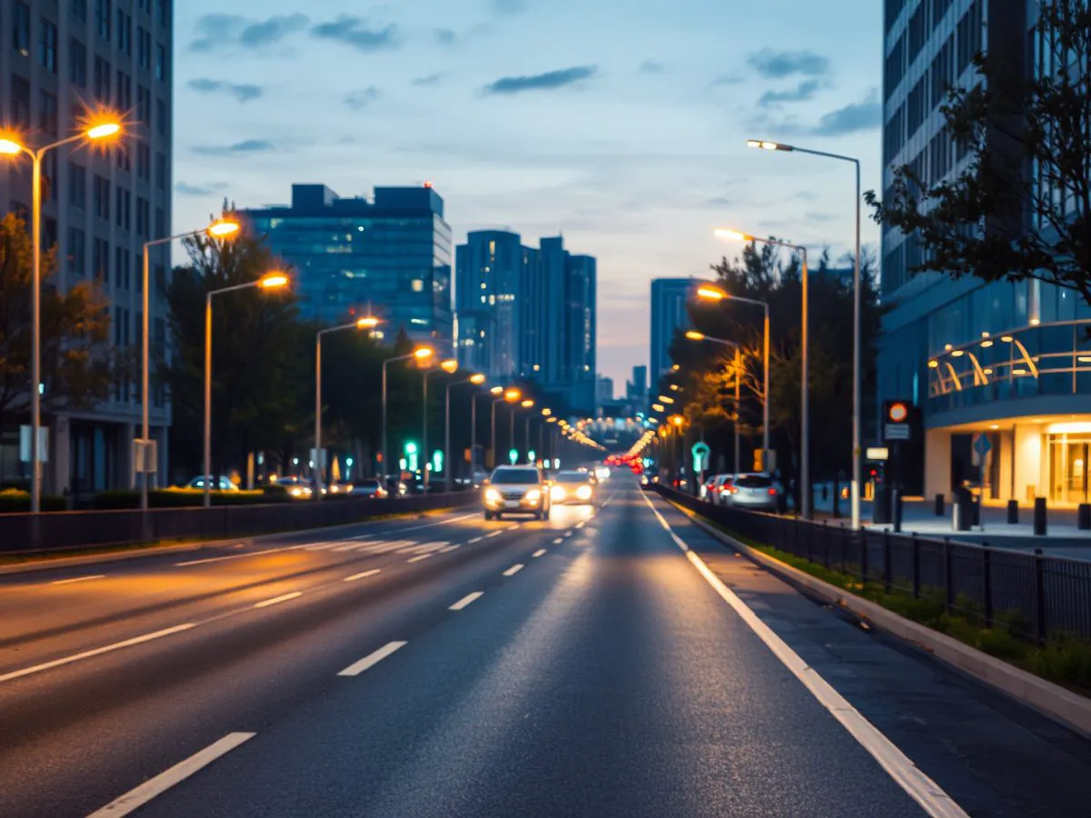 宝吉LED路灯照亮城市道路夜景