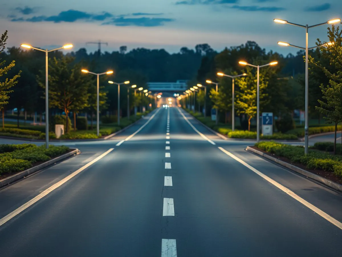 工业园区道路照明工程效果图